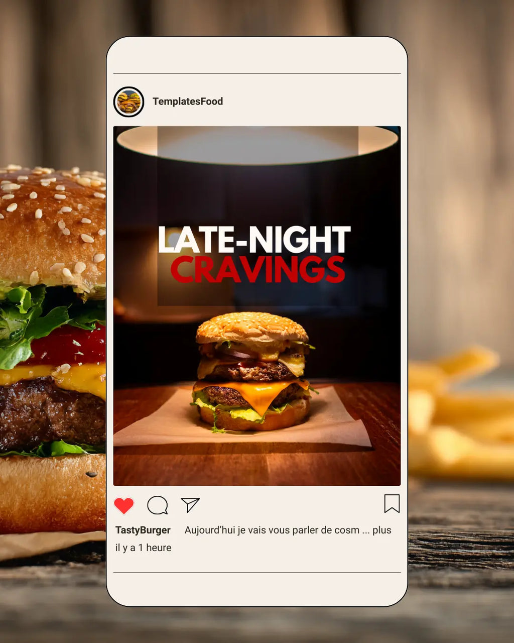 50 Burger Instagram Templates PACK - BLACK and RED My Food Templates