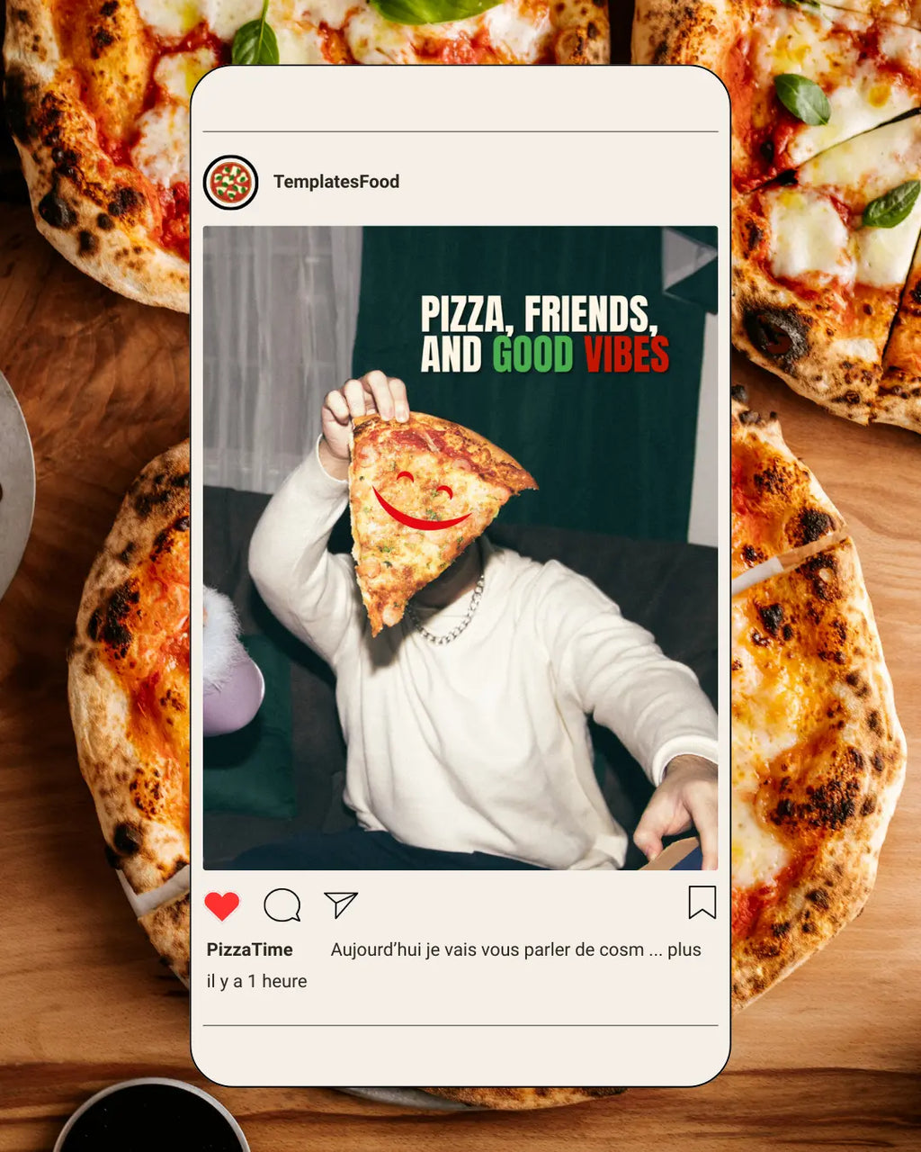 PIZZA Instagram Templates Pack – 50 Premium Posts GREEN RED Food Templates