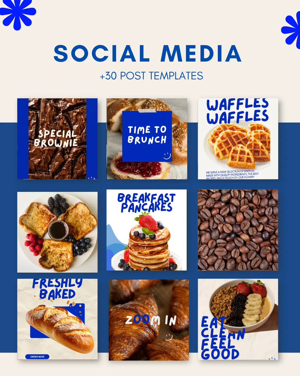 35 (30+5 Free) Coffee Brunch Breakfast Instagram templates. Templates Food